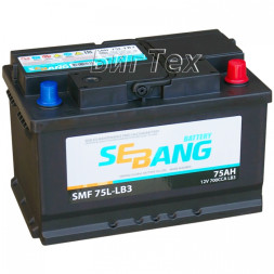 Аккумулятор автомобильный SEBANG SMF 75L-LB3 75 Ач 700A Аккумулятор автомобильный SEBANG SMF 75L-LB3 75 Ач 700A