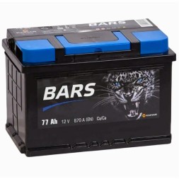 Аккумулятор автомобильный BARS 77Ah 670А пр. пол. Аккумулятор автомобильный BARS 77Ah 670А пр. пол.