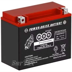 Мото аккумулятор WBR SMTG12-20 20 Ач (YTX20HL) Мото аккумулятор WBR SMTG12-20 20 Ач (YTX20HL)