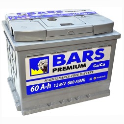 Аккумулятор автомобильный BARS Premium 60 Ач 600А обр. пол. Аккумулятор автомобильный BARS Premium 60 Ач 600А обр. пол.