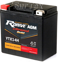 Мото аккумулятор RDrive Gold YTX14H AGM 12.6 Ач Мото аккумулятор RDrive Gold YTX14H AGM 12.6 Ач