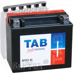 Мото аккумулятор TAB MOTO MYTX12-BS AGM 10 Ач 180А (YTX12-BS) Мото аккумулятор TAB MOTO MYTX12-BS AGM 10 Ач 180А (YTX12-BS)