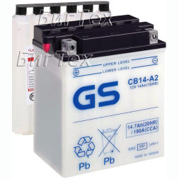 Мото аккумулятор GS CB14-A2 14.7 Ач Мото аккумулятор GS CB14-A2 14.7 Ач