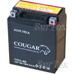Мото аккумулятор COUGAR YTX7L-BS AGM VRLA 7 Ач Мото аккумулятор COUGAR YTX7L-BS AGM VRLA 7 Ач