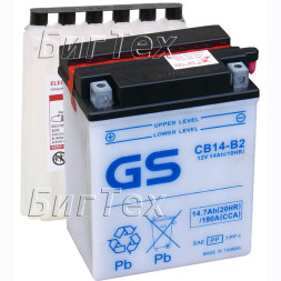 Мото аккумулятор GS CB14-B2 14.7 Ач Мото аккумулятор GS CB14-B2 14.7 Ач