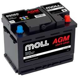 Аккумулятор автомобильный MOLL AGM LN2 Start-Stop 60Ah (80060) Аккумулятор автомобильный MOLL AGM LN2 Start-Stop 60Ah (80060)