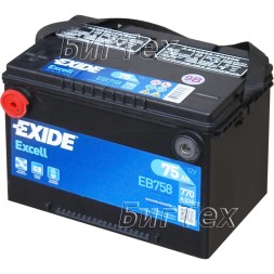 Аккумулятор автомобильный Exide Excell EB758 75 Ач (с боковыми клеммами) Аккумулятор автомобильный Exide Excell EB758 75 Ач (с боковыми клеммами)