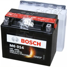 Мото аккумулятор Bosch M6 014 10 Ач (YTX12-BS) Мото аккумулятор Bosch M6 014 10 Ач (YTX12-BS)