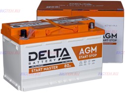 Аккумулятор автомобильный DELTA L4 AGM START MASTER 80Ач 800А Аккумулятор автомобильный DELTA L4 AGM START MASTER 80Ач 800А