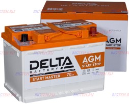 Аккумулятор автомобильный DELTA L3 AGM START MASTER 70Ач 720A Аккумулятор автомобильный DELTA L3 AGM START MASTER 70Ач 720A