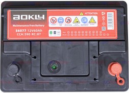 Аккумулятор автомобильный AOKLY 60Ач 590А 56077 LB2 Аккумулятор автомобильный AOKLY 60Ач 590А 56077 LB2