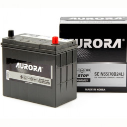 Аккумулятор автомобильный AURORA JIS EFB N55 (70B24L) 45 Ач (тонкие клеммы) Аккумулятор автомобильный AURORA JIS EFB N55 (70B24L) 45 Ач (тонкие клеммы)