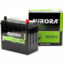 Аккумулятор автомобильный AURORA JIS MF55B24L 45 Ач (тонкие клеммы) Аккумулятор автомобильный AURORA JIS MF55B24L 45 Ач (тонкие клеммы)