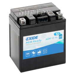 Мото аккумулятор EXIDE AGM 12-14, 12 Ач (YTX14AHL) Мото аккумулятор EXIDE AGM 12-14, 12 Ач (YTX14AHL)