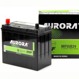 Аккумулятор автомобильный AURORA JIS MF55B24R 45 Ач (тонкие клеммы) Аккумулятор автомобильный AURORA JIS MF55B24R 45 Ач (тонкие клеммы)